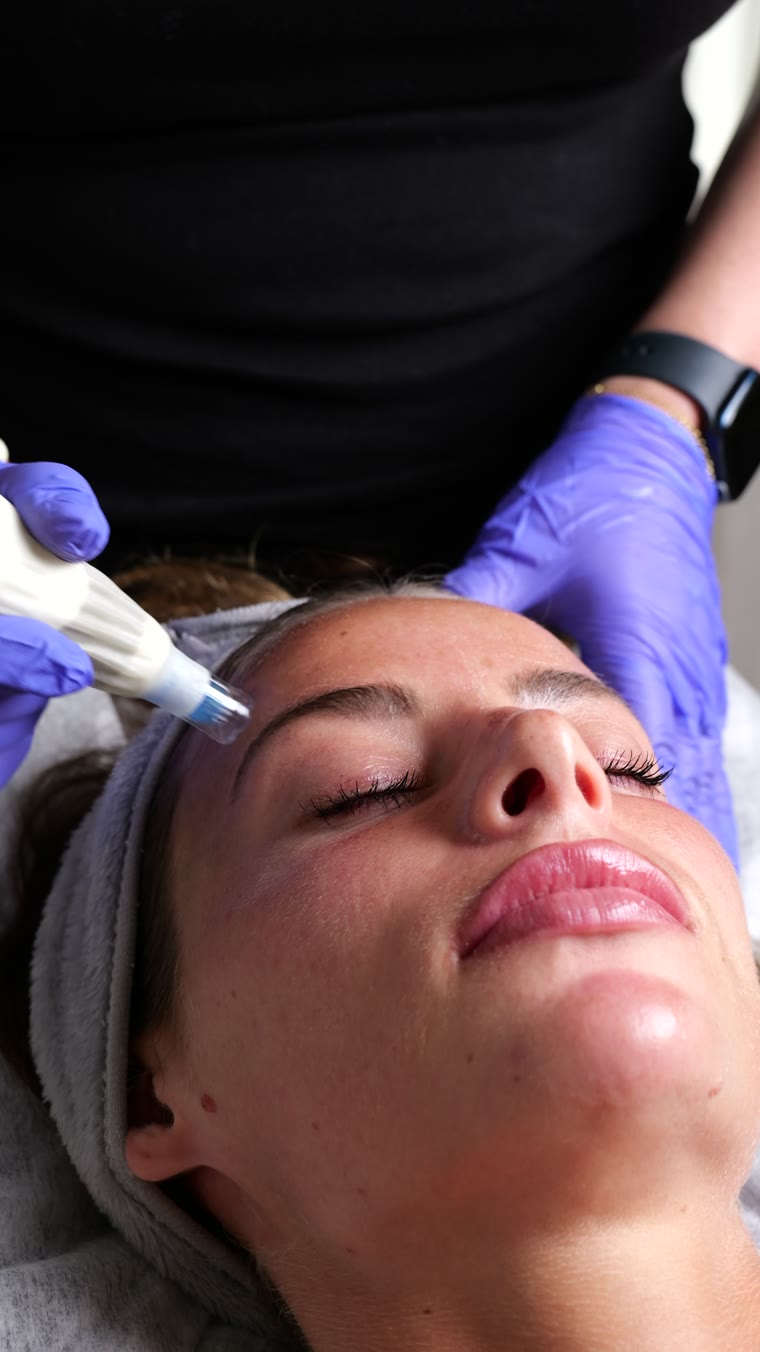 Microneedling behandling närbild